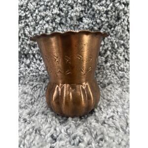 Rare Antique Vintage Copper Vase Hand Made 3 Inch Preowned Home Decoration